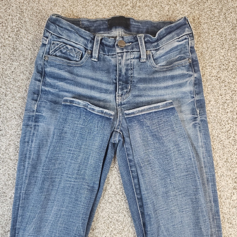 Buckle Black Fit No 53 Skinny Jeans Womens 25x30 Blue Stretch Denim Mid Rise